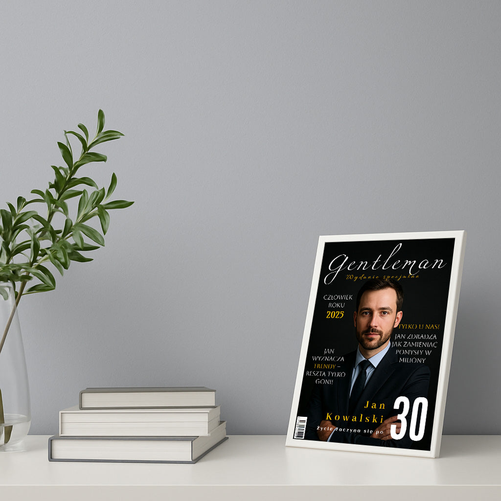 GENTLEMAN personalizowana okładka magazynu A4 + ramka GRATIS