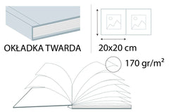 Fotoksiążka 20x20 karty 170 g. Okładka twarda 