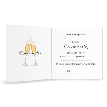 Zaproszenie na 18 urodziny 15x15 z kopertą  -  Garnitur męski