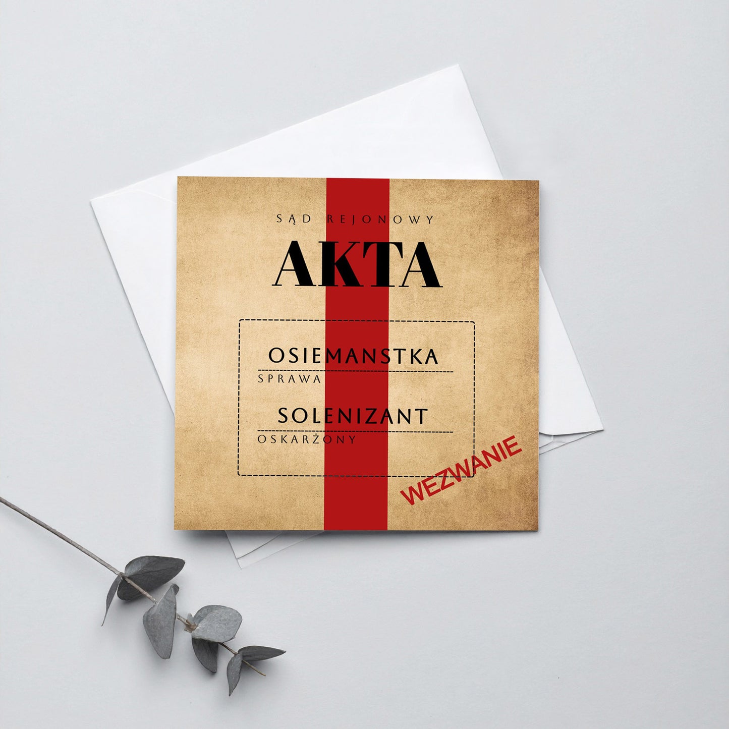 Zaproszenie na 18 urodziny 15x15 z kopertą  -  Akta