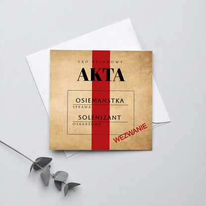 Zaproszenie na 18 urodziny 15x15 z kopertą  -  Akta