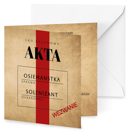 Zaproszenie na 18 urodziny 15x15 z kopertą  -  Akta