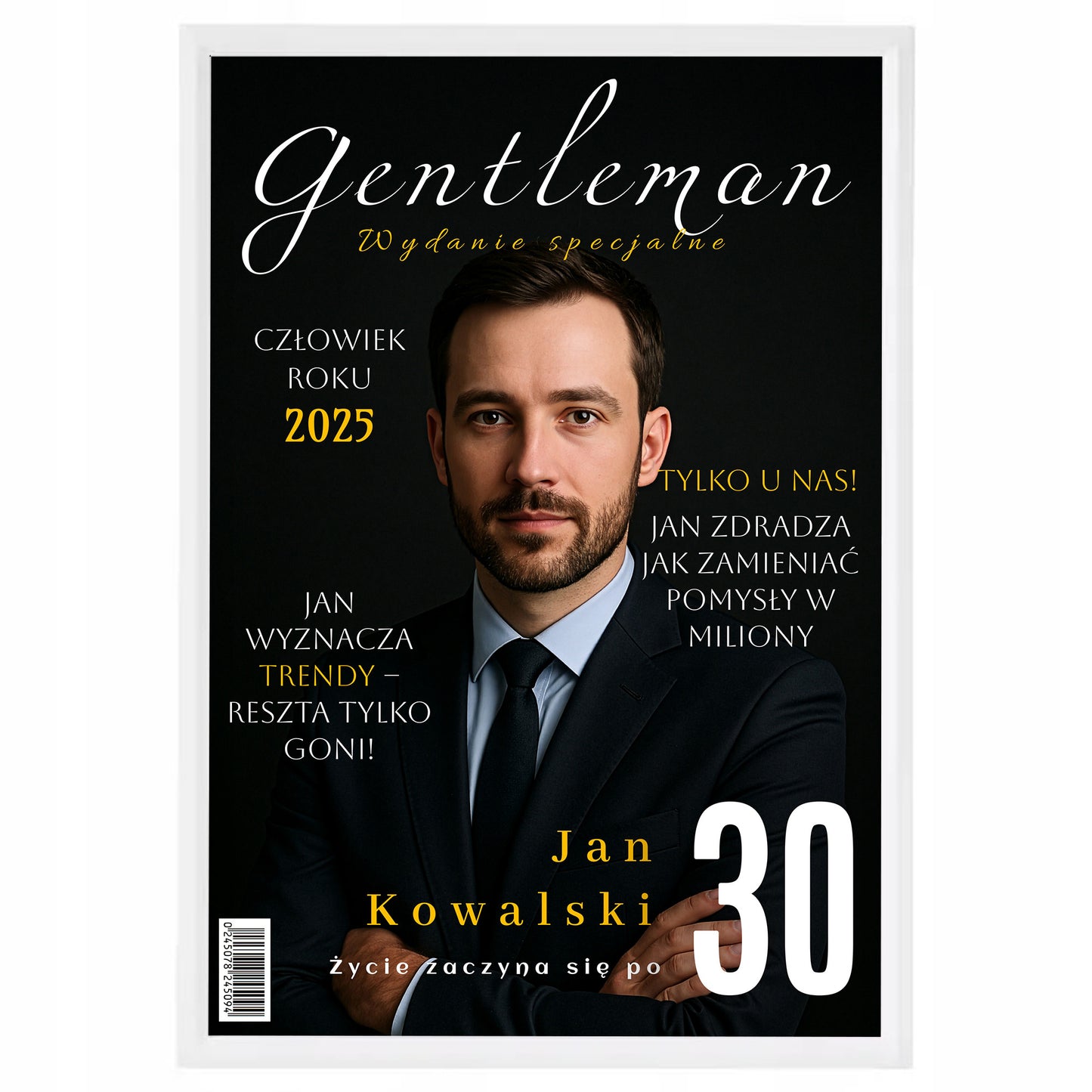 GENTLEMAN personalizowana okładka magazynu A4 + ramka GRATIS