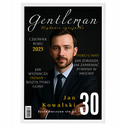 GENTLEMAN personalizowana okładka magazynu A4 + ramka GRATIS