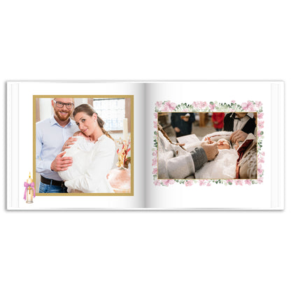 fotoalbum pamiatka chrzest dziewczynki kwadratowy