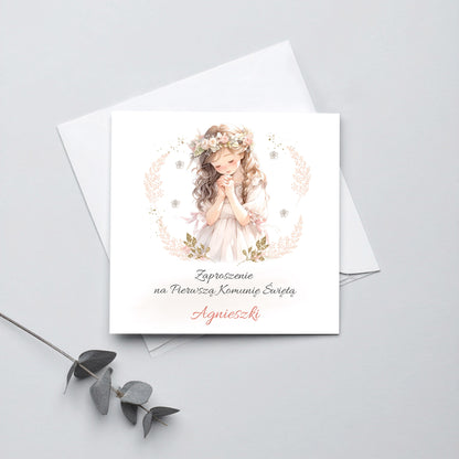 Zaproszenie na I Komunię Świętą – Dla Dziewczynki
