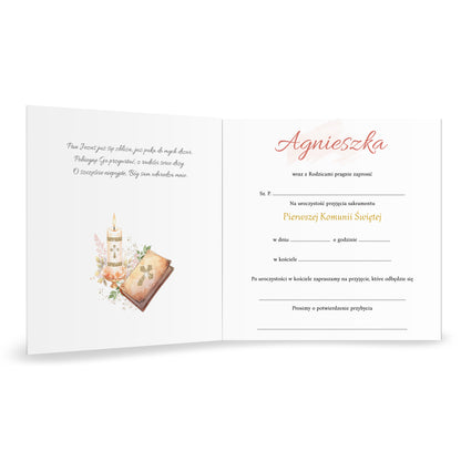 Zaproszenie na I Komunię Świętą – Dla Dziewczynki