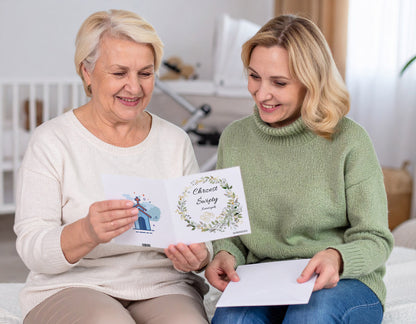 Zaproszenie na Chrzest składane 15x15 z kopertą  - Boho