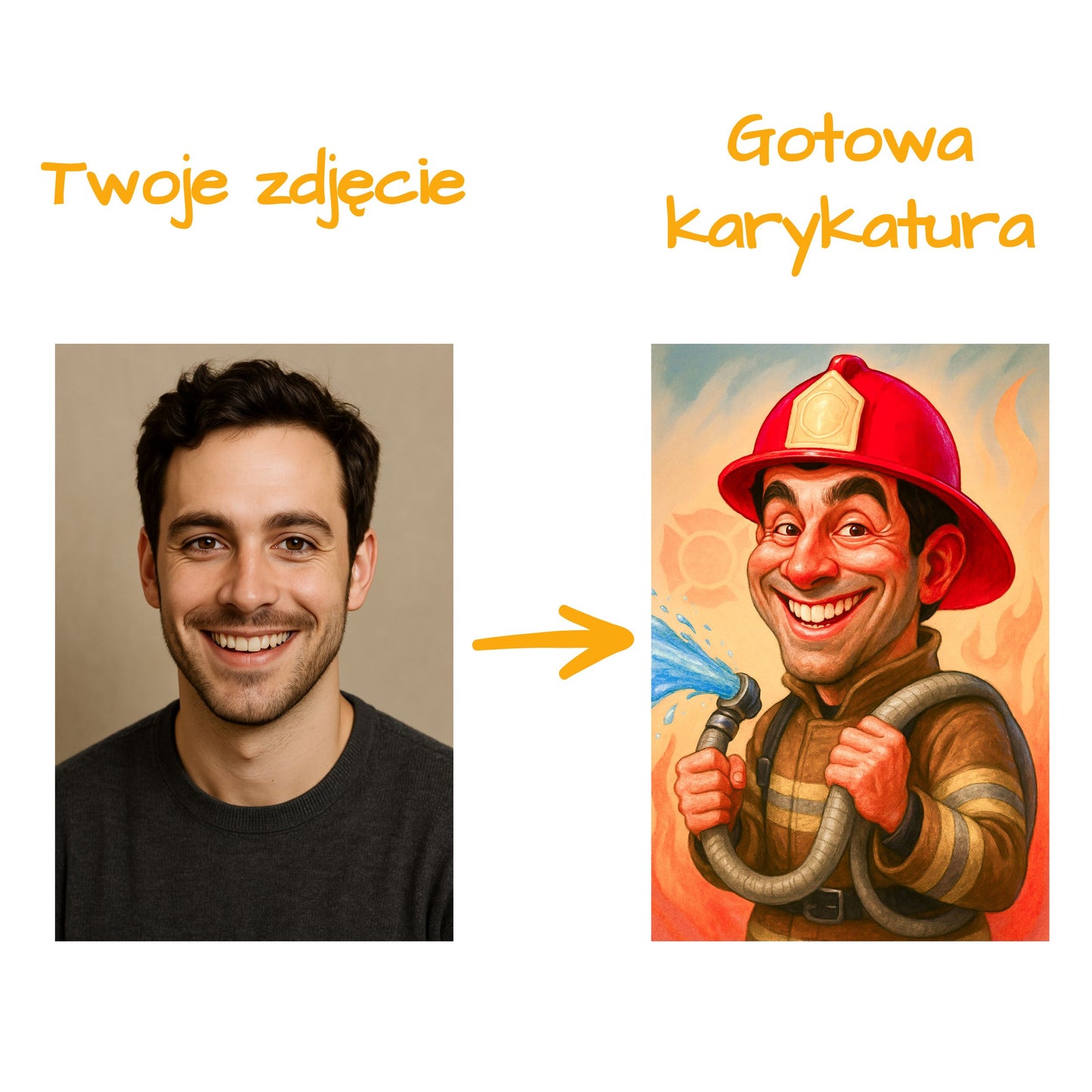 Karykatura z Twojego zdjęcia plakat A3
