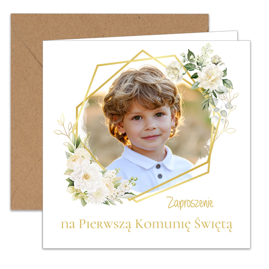 Zaproszenie na I Komunię Świętą – kwiaty
