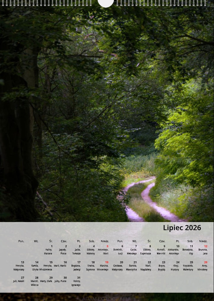 Kalendarz Mogilno w obiektywie 2026 układ pionowy