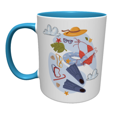 Kubek z niebieskim wnętrzem