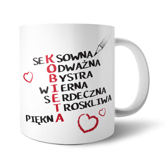 Kubek Dzień Kobiet krzyżówka